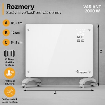 Elektrický ohrievač 2000W s WiFi a aplikáciou - 6