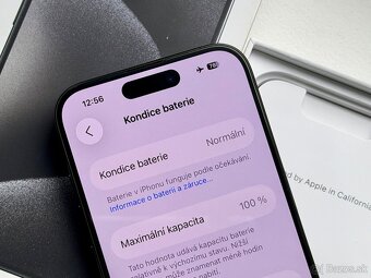 iPhone 15 Pro Black Titanium BATERIE 100% TOP - 6