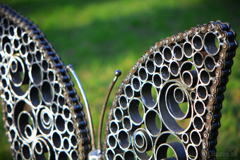 Oceľový motýľ – originálna kovová plastika - 6