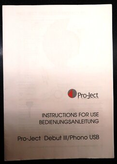 Predám gramofon Pro-Ject Debut III/Phono USB - 6
