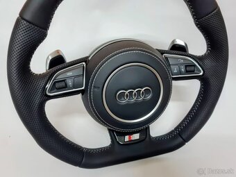 AUDI MULTIFUNKCNY VOLANT S AIRBAGOM A PADLAMI, biela niť - 6