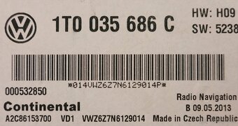 Predám Volkswagen Navigation RNS 510 - 1T0 035 686 C LED - 6