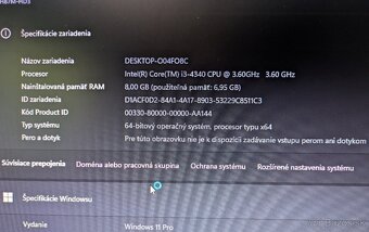 Predám PC s Windows 11 Pro verzii 25H2 SK + WiFi karta - 6