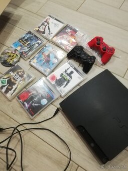Playstation 3 Slim, ovládače, káble, čítať text - 6