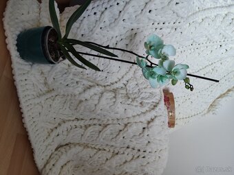 Pletená deka pre dospelých smotanova - 6