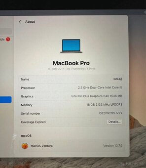 MacBook Pro 13” 2017 • 16GB RAM • Intel i5 • TB3 - 6