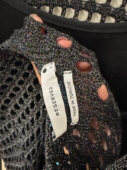 Reserved strieborné čierne sivé šaty - 6