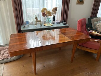 Stôl Halabala rozkládací a 4 stoličky lízátka H-214 - 6