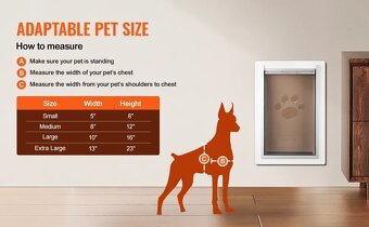 Prielez - kovové dvierka pre veľkých psov ca.30kg/ mačky - 6