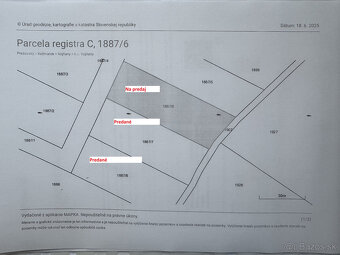 Predaj, investičný, rekreačný, pozemok, veľkosť 2002 m2, k.ú - 6