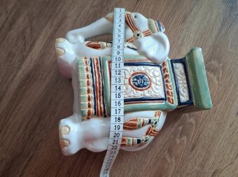 Vintage keramický indický slon ,ručne maľovaný - 6