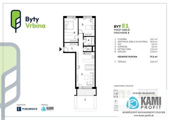 Na predaj 3 izbový byt s terasou v novostavbe v Piešťanoch B - 6
