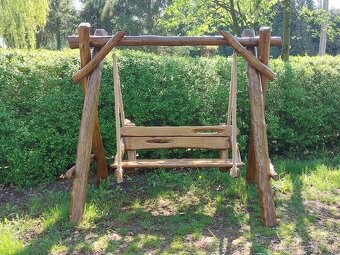 Drevená hojdačka. Dubová hojdačka. Záhradný nábytok. - 6