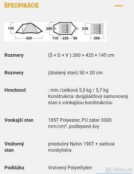 Predám stan Husky Bizon 4 Classic - rezervované - 6