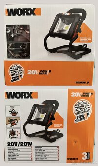 Aku pracovné svetlo WORX 20V WX026.9 s AKU a NABÍJAČKOU 150E - 6