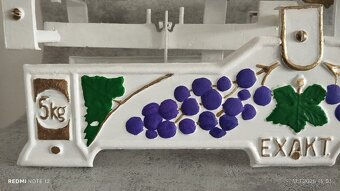 Krásné staré 5kg váhy EXAKT např. pro vinaře aj. - 6