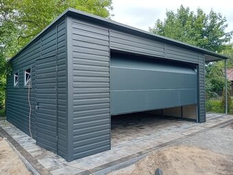 Plechová garáž 5,8 × 6 m + bočný prístrešok 2,5 m | SPG_0004 - 6