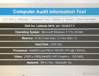 Dell Latitude 7410 i5-10Gen/8GB/256GB/Win 11 PRO silná batt - 6