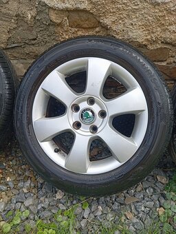 Sada disky+ pneumatiky letne originál škoda 5x112 r16 - 6