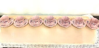 Růžový porcelán -  ,,Kompletní "čajová souprava - 6