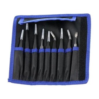 Sada ESD Antistatických Pinziet z Nerezovej Ocele 9v1 Sada 9 - 6