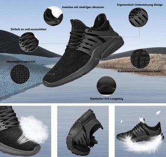 Športové priedušné topánky Zocavia Black, veľkosť 46, čierne - 6