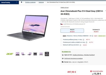 Acer Chromebook Plus 514 14 " AMD Ryzen 5 8 GB / 256 GB - 6