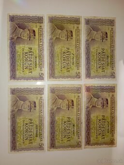 BANKOVKY 50 KČS 1945, LONDÝNSKÁ EMISE, VŠE NEPERFOROVANÉ - 6
