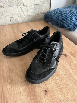 Pánske kožené sneakersy / tenisky Geox, čierne, veľkosť 45 - 6