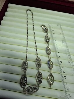 Strieborná sada šperkov - náhrdelník a náramok - 6
