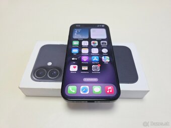 APPLE IPHONE 16 128GB BLACK,BATERKA 100%,ZÁRUKA - 6