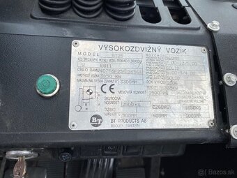Vysokozdvižný vozík BT LPG pohon 2500 kg - 6