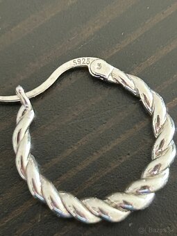 STRIEBORNÉ NÁUŠNICE s perlovým príveskom - 6