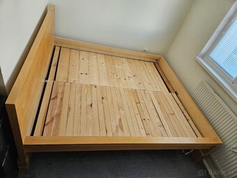 Ikea manzelska postel buk masív 210x190 cm, rošty 90 x 195 c - 6