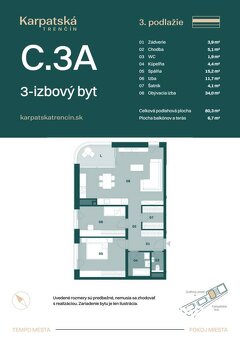 RADO | Rezidencia Karpatská (C.3A), 3i byt 80,3 m2 s loggiou - 6
