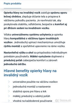 Opierka hlavy na invalidný vozík - 6