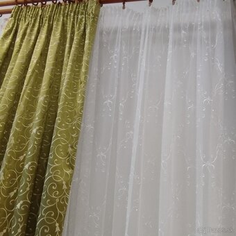 Predám luxusné závesy zelené a biele. - 6
