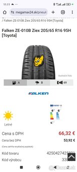 205/65 R16 letné falken - 6
