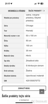 Zrkadlo stojacie Chicago 50x150 cm strieborné - 6