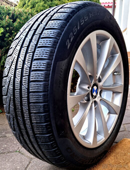 alu R17 5x120, senzory tlaku, zimné pneu 225/55, orig. BMW 5 - 6