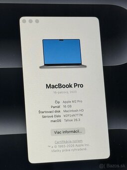 Predám MacBook Pro 16” M2 Pro - 6