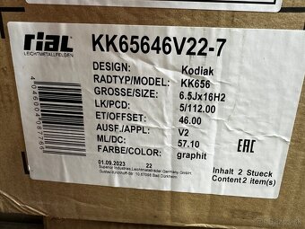 5x112 R16 6,5J ET46 Rial Kodiak Grafit - 6