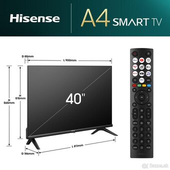 40" (102 cm) SMART LED TV Hisense 40A4N, WiFi, VIDAA. - 6