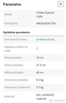 Plnoautomaticky kavovar Tchibo Esperto - 6