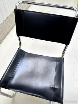 7 x Thonet S33 konzolová stolička Bauhaus klasická, kožená, - 6