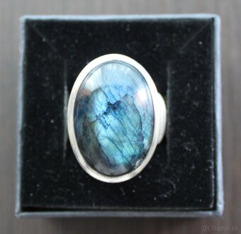 Masívny strieborný prsteň 925 s labradoritom - 6