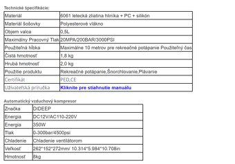 DiDeep potapanie, potápačský set pre začiatočníka, rekreáčný - 6