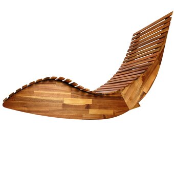 Ergonomické zahradné lehátko drevené agát poduška kryt - 6