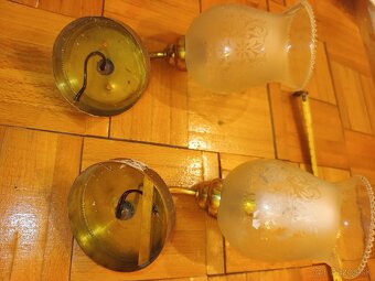 Pár - 2ks, elegantné vintage lampy so sklenenými tienidlami - 6
