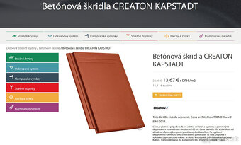 Predám betónovú škridlu Creaton KAPSTADT - 6